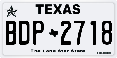 TX license plate BDP2718