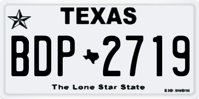 TX license plate BDP2719