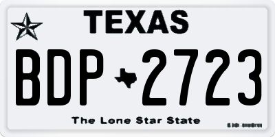 TX license plate BDP2723