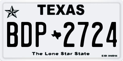 TX license plate BDP2724