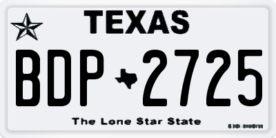 TX license plate BDP2725