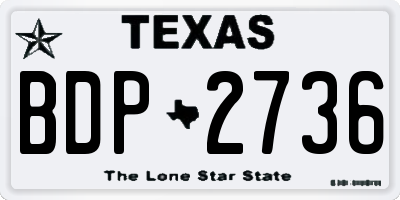 TX license plate BDP2736