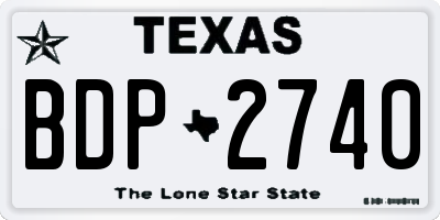 TX license plate BDP2740