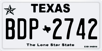 TX license plate BDP2742