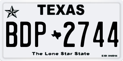 TX license plate BDP2744