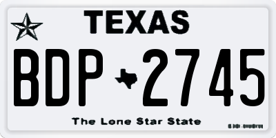 TX license plate BDP2745
