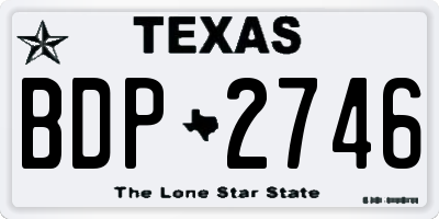 TX license plate BDP2746