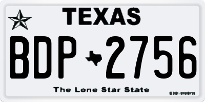 TX license plate BDP2756