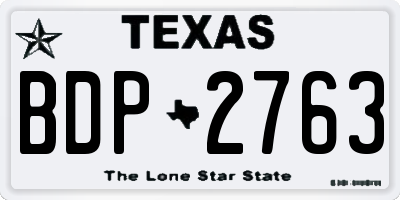 TX license plate BDP2763