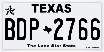 TX license plate BDP2766