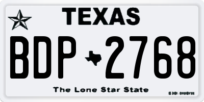 TX license plate BDP2768