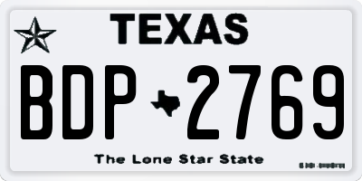 TX license plate BDP2769