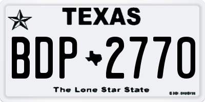 TX license plate BDP2770