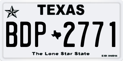 TX license plate BDP2771