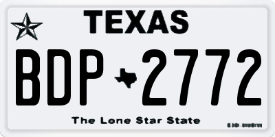 TX license plate BDP2772