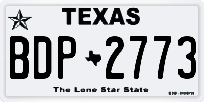 TX license plate BDP2773