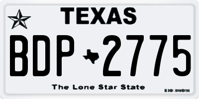 TX license plate BDP2775