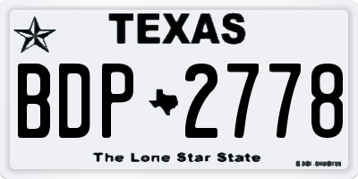 TX license plate BDP2778