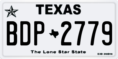 TX license plate BDP2779