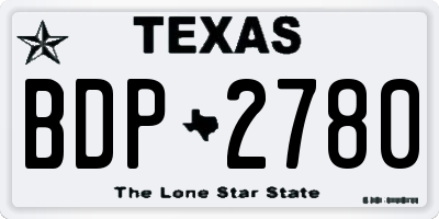 TX license plate BDP2780