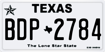 TX license plate BDP2784