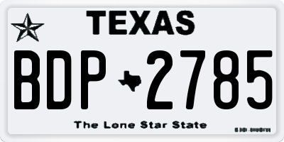 TX license plate BDP2785