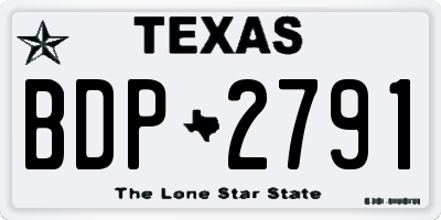 TX license plate BDP2791
