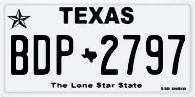 TX license plate BDP2797