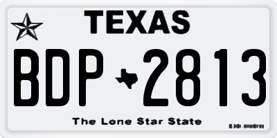 TX license plate BDP2813