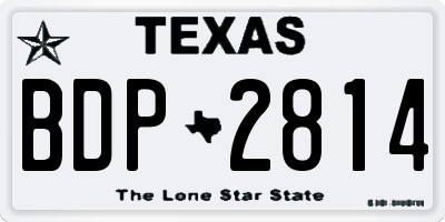 TX license plate BDP2814