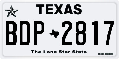 TX license plate BDP2817