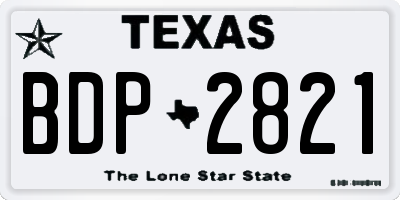 TX license plate BDP2821