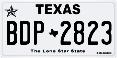TX license plate BDP2823