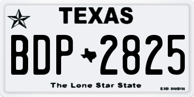 TX license plate BDP2825
