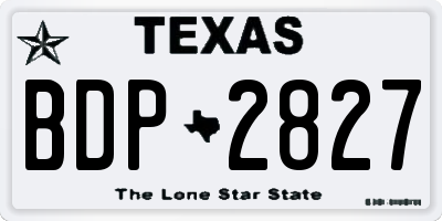 TX license plate BDP2827