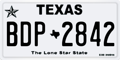 TX license plate BDP2842