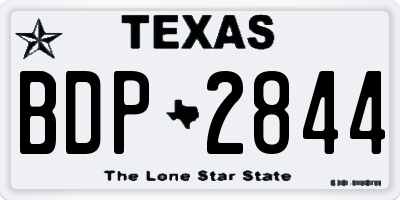 TX license plate BDP2844