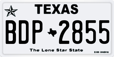 TX license plate BDP2855