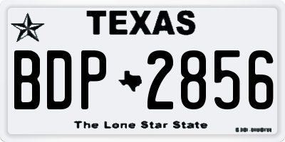 TX license plate BDP2856