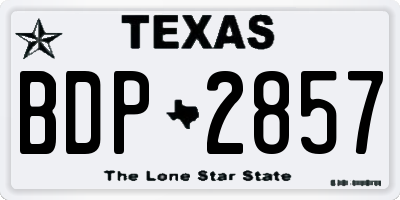 TX license plate BDP2857