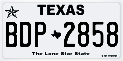 TX license plate BDP2858