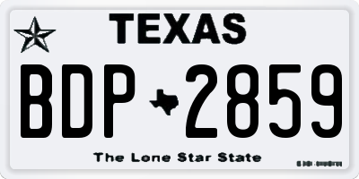 TX license plate BDP2859