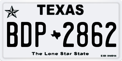 TX license plate BDP2862