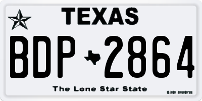TX license plate BDP2864