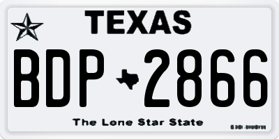 TX license plate BDP2866