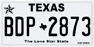 TX license plate BDP2873