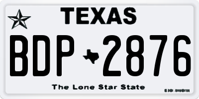 TX license plate BDP2876