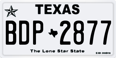 TX license plate BDP2877