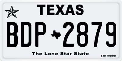 TX license plate BDP2879