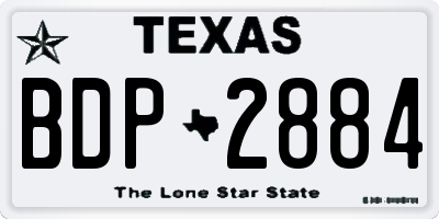 TX license plate BDP2884